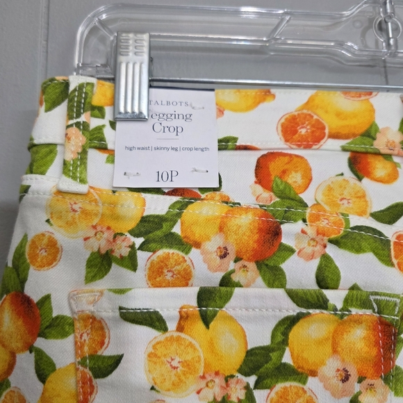 Talbots Lemons And Oranges Jegging Crops High Waist Pants Streetwear Size 10p - Picture 13 of 14